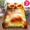 BlueJose Personalized Basketball Ball Sparkle Custom Name Duvet Cover Bedding Set