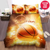 BlueJose Personalized Basketball Ball Sparkle Custom Name Duvet Cover Bedding Set