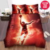 BlueJose Personalized Basketball Player Red Glowing Custom Name Duvet Cover Bedding Set