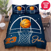 BlueJose Personalized Basketball Ball Going In The Basket Custom Name Duvet Cover Bedding Set