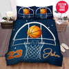 BlueJose Personalized Basketball Ball Going In The Basket Custom Name Duvet Cover Bedding Set