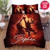 BlueJose Personalized Basketball Players Dunking Custom Name Duvet Cover Bedding Set