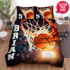 BlueJose Personalized Basketball Close-Up Ball Through Hoop Custom Name Duvet Cover Bedding Set