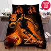 BlueJose Personalized Basketball Player With Fireball Custom Name Duvet Cover Bedding Set