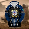 BlueJose Premium Proudly Served US Veteran Zip Hoodie