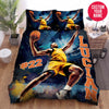 BlueJose Personalized Basketball Player On Court Artwork Custom Name Duvet Cover Bedding Set