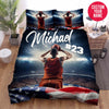 BlueJose Personalized Basketball Player On Stadium Custom Name Duvet Cover Bedding Set