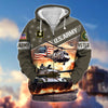 BlueJose Premium Multiple Military Services US Veteran Zip Hoodie