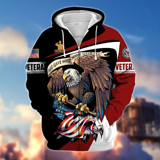 BlueJose Premium Eagle US Veteran Zip Hoodie