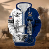 BlueJose Unique Proudly Served US Veteran Zip Hoodie