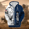 BlueJose Unique Proudly Served US Veteran Zip Hoodie