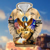 BlueJose Premium Land Of The Free US Veteran Zip Hoodie