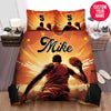 BlueJose Personalized Black Boy Playing Basketball On Court Custom Name Duvet Cover Bedding Set