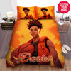 BlueJose Personalized Black Boy Hold Basketball Ball Art Custom Name Duvet Cover Bedding Set