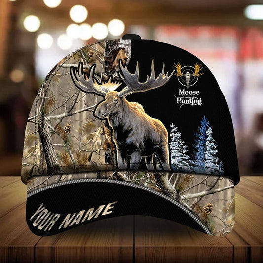 BlueJose Loralle Moose Hunting Multicolor Personalized Cap