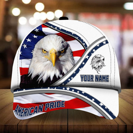 BlueJose Premium Unique American Pride Eagle Patriotic Cap Technicolor Personalized