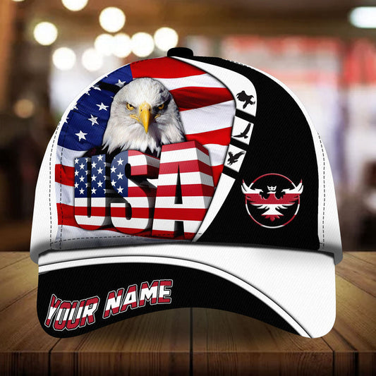 BlueJose Premium Unique United States Of America Eagle Patriotic Cap Technicolor Personalized