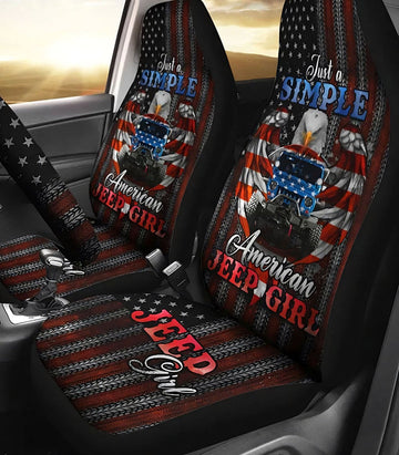 BlueJose Just A Simple American Jeep Girl Car Seat Cover