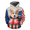 BlueJose Boxing Corgi Dog 3D Hoodie