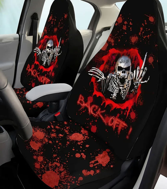 BlueJose Back Off Skull Jeep Automotive Car Seat Cover