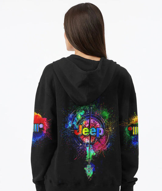 BlueJose Watercolor Jeep Compass Hoodie