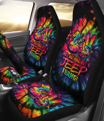 BlueJose Ain'T Nothing But A Jeep Thang Tie Dye Full Car Seat Cover