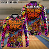 BlueJose Bowling And Pins Graffiti Colorful Bunny Customized Name, Team Name Shirt (4 Colors)