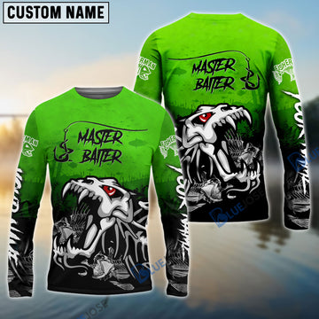 BlueJose Master Baiter Green Custom Name 3D Shirts