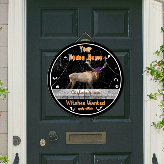 BlueJose Elk Deer Halloween Wooden Sign