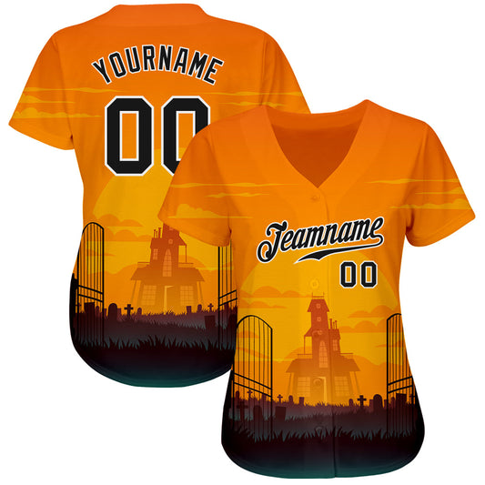 BlueJose Custom 3D Pattern Halloween Horror Night Baseball Jersey