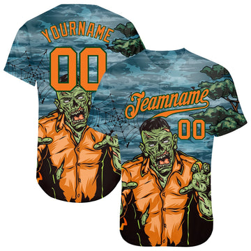 BlueJose Custom 3D Pattern Halloween Trick Treat Horror Night Baseball Jersey