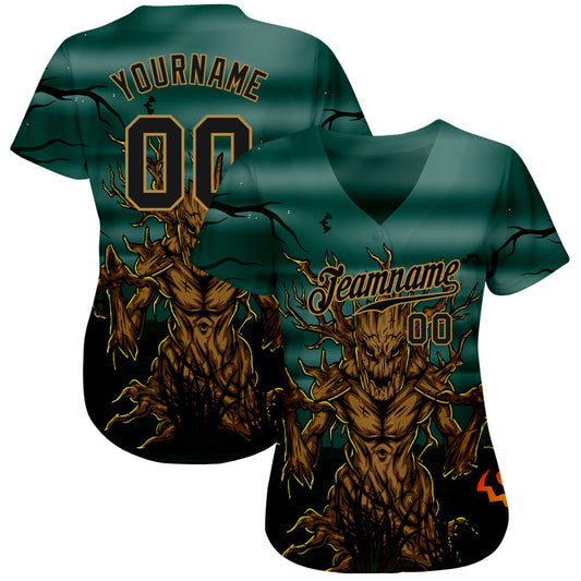 BlueJose Custom 3D Pattern Halloween Trick Treat Horror Night Baseball Jersey