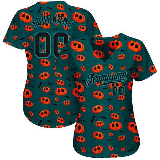 BlueJose Custom 3D Pattern Halloween Pumpkins Baseball Jersey