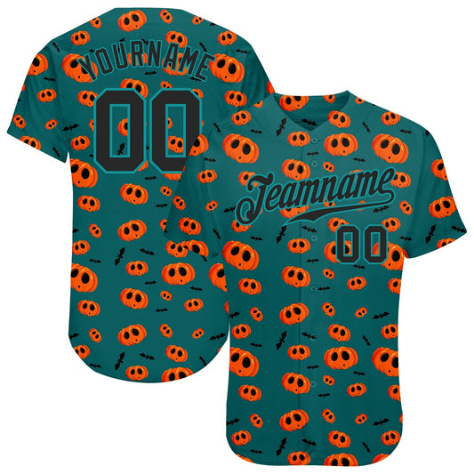 BlueJose Custom 3D Pattern Halloween Pumpkins Baseball Jersey