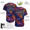 BlueJose Custom 3D Pattern Halloween Skulls Baseball Jersey