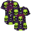 BlueJose Custom 3D Pattern Halloween Skulls Baseball Jersey