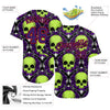 BlueJose Custom 3D Pattern Halloween Skulls Baseball Jersey