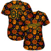 BlueJose Custom 3D Pattern Halloween Pumpkins Bats Stars Baseball Jersey