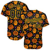 BlueJose Custom 3D Pattern Halloween Pumpkins Bats Stars Baseball Jersey