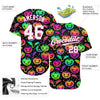 BlueJose Custom 3D Pattern Bright Multicolored Halloween Pumpkins And Bats Baseball Jersey