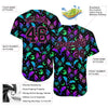 BlueJose Custom 3D Pattern Bright Multicolored Halloween Bats Baseball Jersey