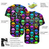 BlueJose Custom 3D Pattern Bright Multicolored Halloween Skulls Baseball Jersey