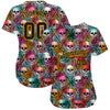 BlueJose Custom 3D Pattern Halloween Skulls Baseball Jersey