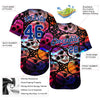 BlueJose Custom 3D Pattern Halloween Skulls Baseball Jersey