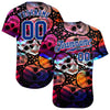 BlueJose Custom 3D Pattern Halloween Skulls Baseball Jersey