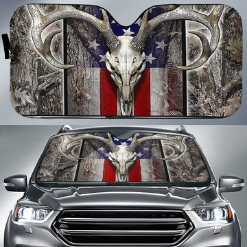 BlueJose American Flag Deer Hunting All Over Printed 3D Sun Shade