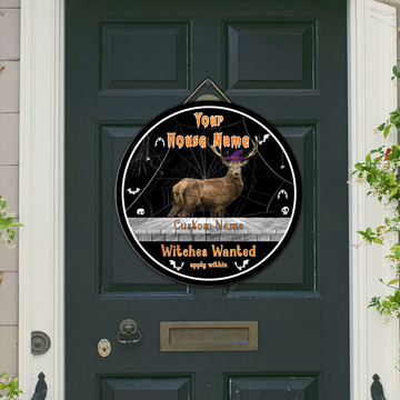 BlueJose Sika Deer Halloween Wooden Sign