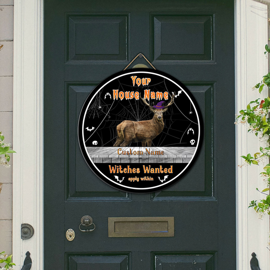 BlueJose Sika Deer Halloween Wooden Sign