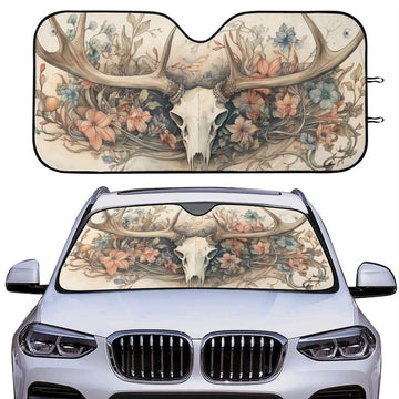 BlueJose Deer Skull Car All Over Printed 3D Sun Shade