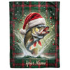 BlueJose Custom Name Christmas Walleye Fishing Blanket